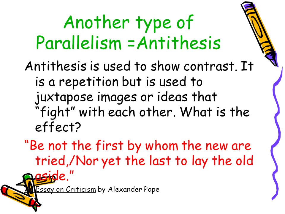 Effect of using antithesis